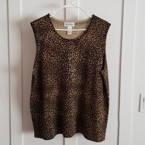 Rena Rowan Tops - Dressy Leopard Print Tank Top.